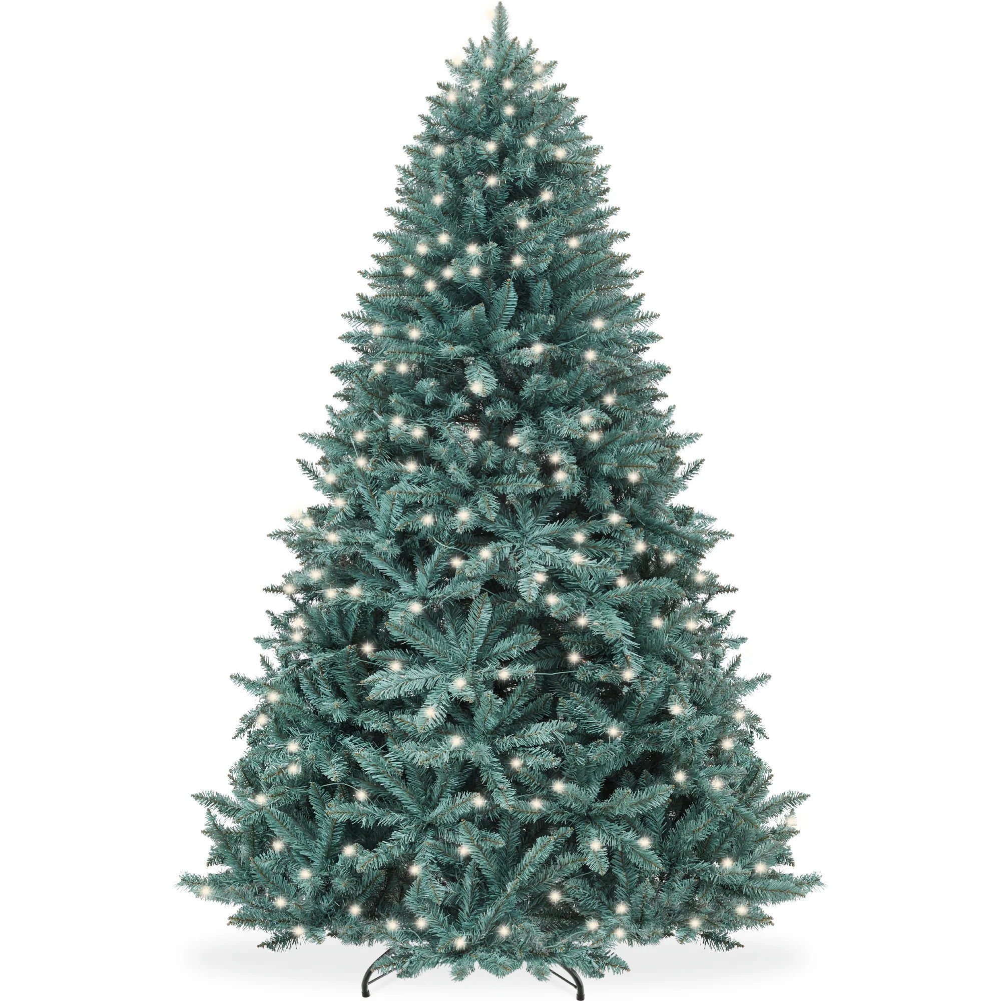 Pre-Lit Blue Spruce Christmas Tree w/ Foldable Base, Incandescent Ligh | Best Choice Products 
