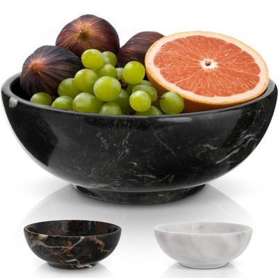 8" Luxury Black Marble Decorative Bowl for Coffee Table - Elegant Modern Frui... | eBay UK