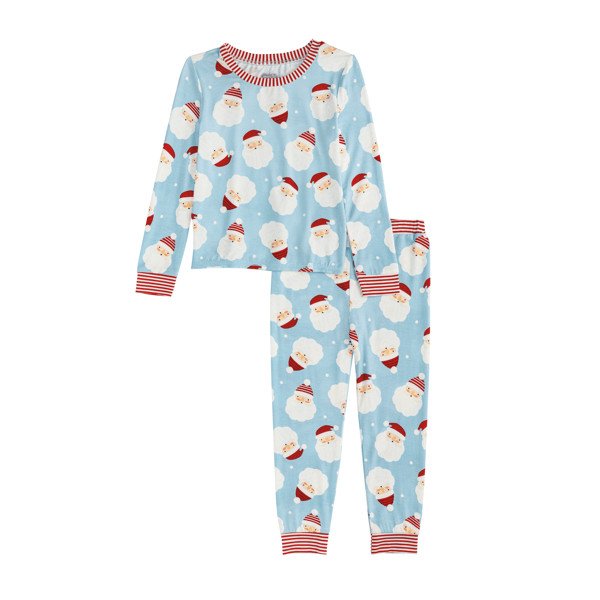 Blue Santa Glow Toddler Pajamas | Mud Pie