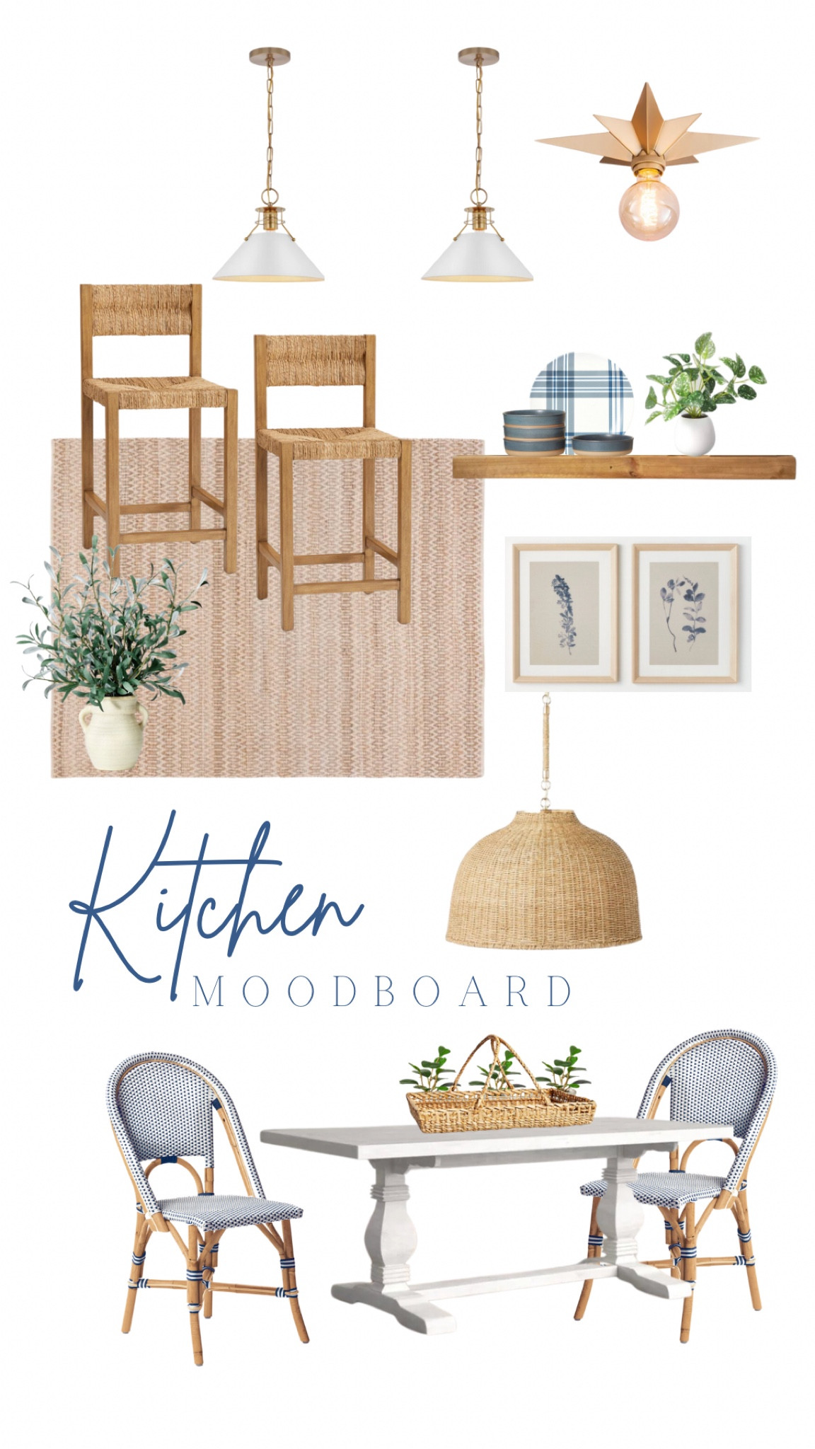 Kitchen styling ideas for our new project!💙


~~~~~~~~~~~~~~~
Coastal kitchen decor, woven counter stools, wicker pendant light, jute area rug, Serena and Lily, blue and white decor, faux plant, target, studio mcgee threshold, hearth and hand tray, coastal farmhouse

#LTKsalealert #LTKunder50 #LTKhome