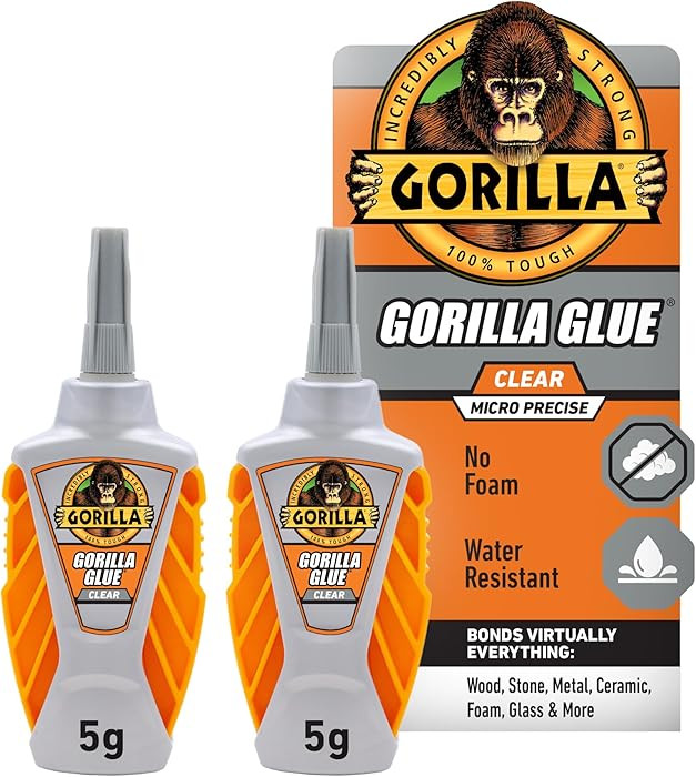 Gorilla Glue Micro Precise Clear Glue, 5 Gram (Pack of 2) - Crystal Clear, All Purpose, and Water... | Amazon (US)