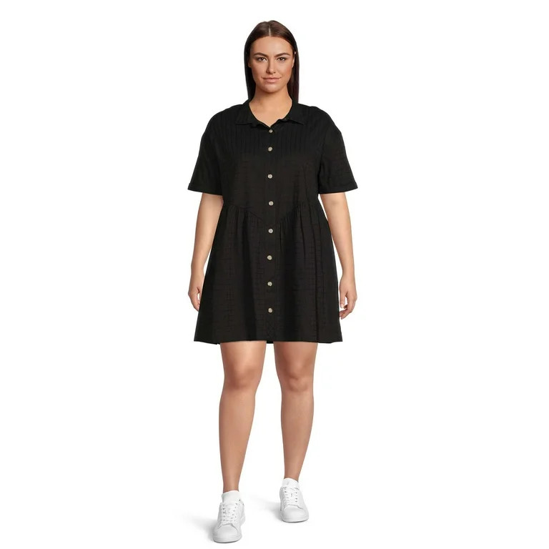 Terra & Sky Women's Plus Size Woven Shirt Dress | Walmart (US)