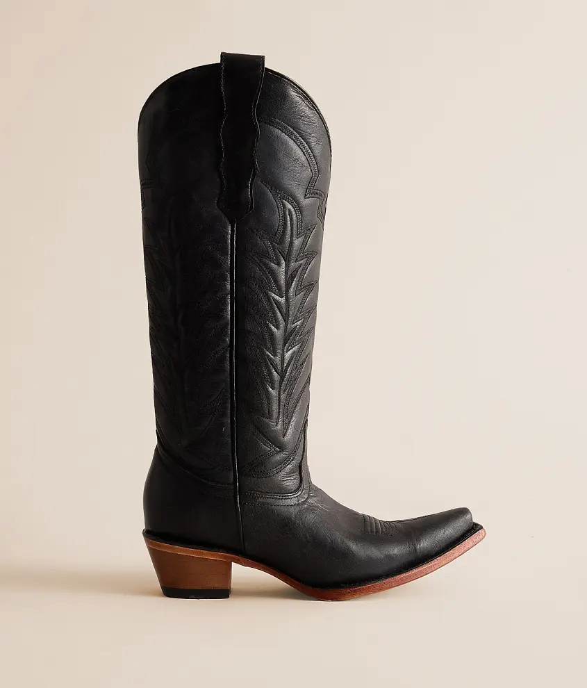 Embroidered Leather Western Boot | Buckle