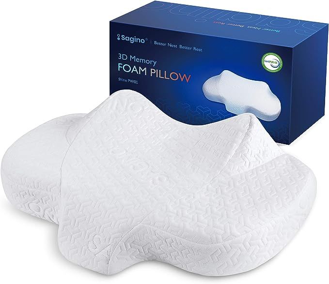 Sagino Cervical Memory Foam Pillow, Hypoallergenic Orthopedic Pillow with Contouring Comfort, Cra... | Amazon (US)