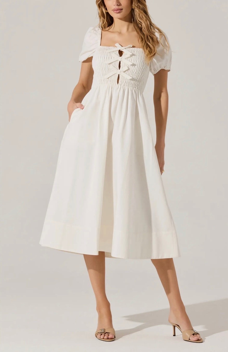 summer dresses - ON SALE$45 , comes in a few other colors 
#whitedress #bridal #engagement #honeymoon #notdstrom #bowdress #salefindd #vacationoutfit

#LTKWedding #LTKU #LTKSeasonal #LTKOver40