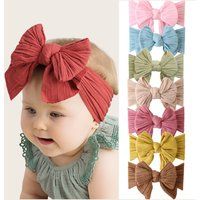 Big Bow Baby Headband, Cable Knit Sweater Newborn Turbans, Nylon Infant Bows Luna | Etsy (US)