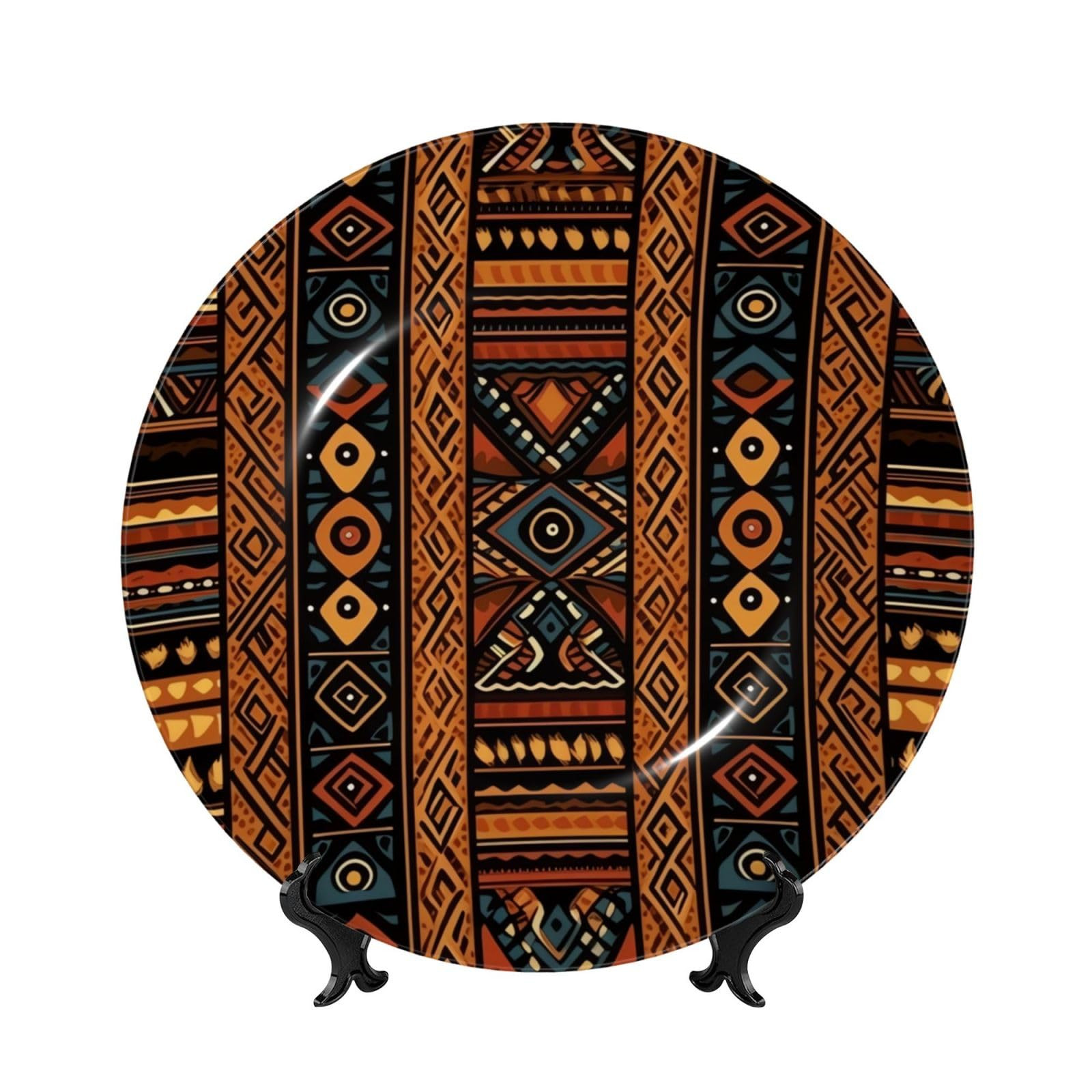 Bone China Decorative Plate Traditional african design pattern Ceramic Decorative Plate with Disp... | Amazon (US)