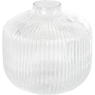 8.5" Clear Short Round Ribbed Glass Vase By Ivory And Iris | Michaels® | Michaels Stores