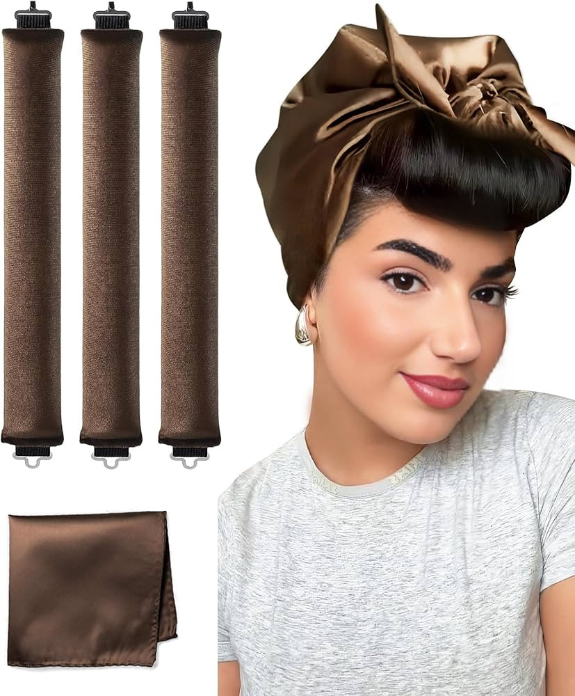 Velvet Overnight Curls Heatless Hair Curler No Heat Satin Heatless Curling Rods Foam Sponge Hair ... | Amazon (US)