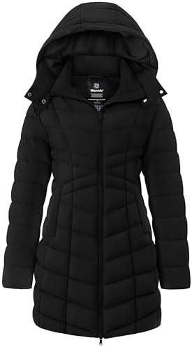 wantdo Women's Puffer Jacket Warm Padded Winter Coat Long Quilted Jacket (Available in Plus Size) | Amazon (US)