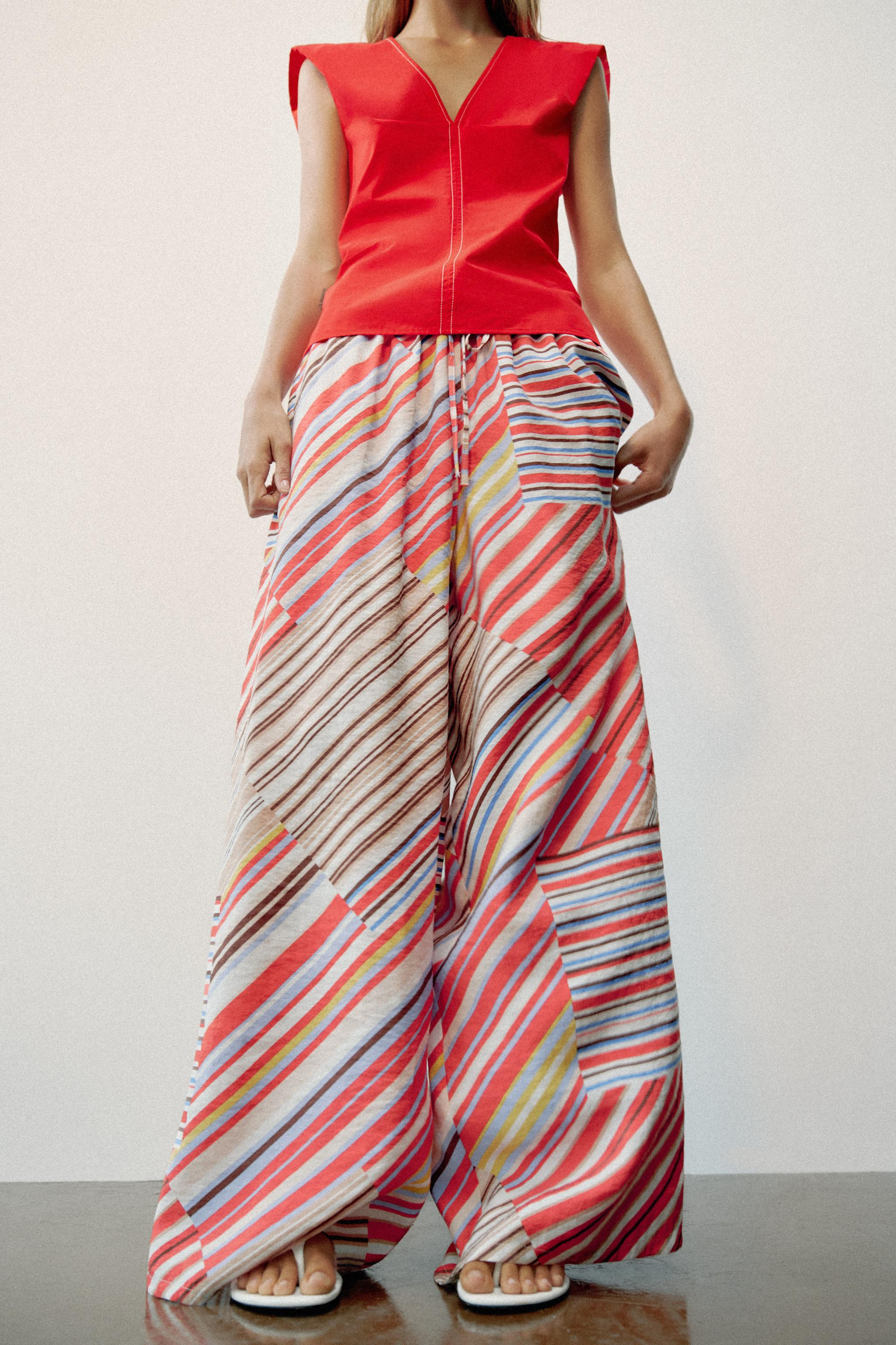 STRIPED WIDE-LEG PANTS | Zara US