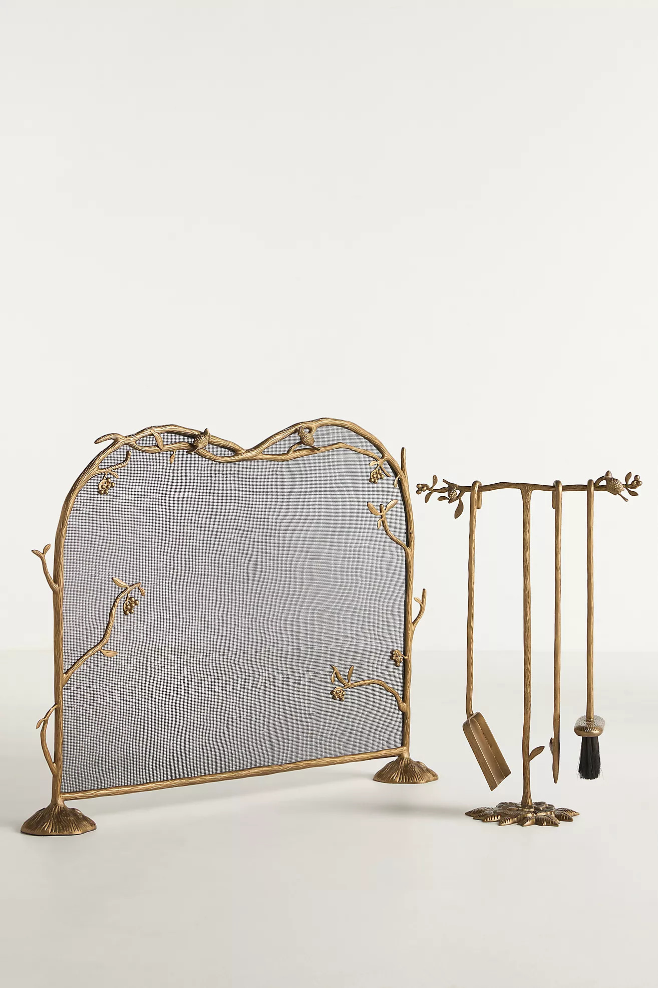 Birdie Brass Fireplace Screen | Anthropologie (US)