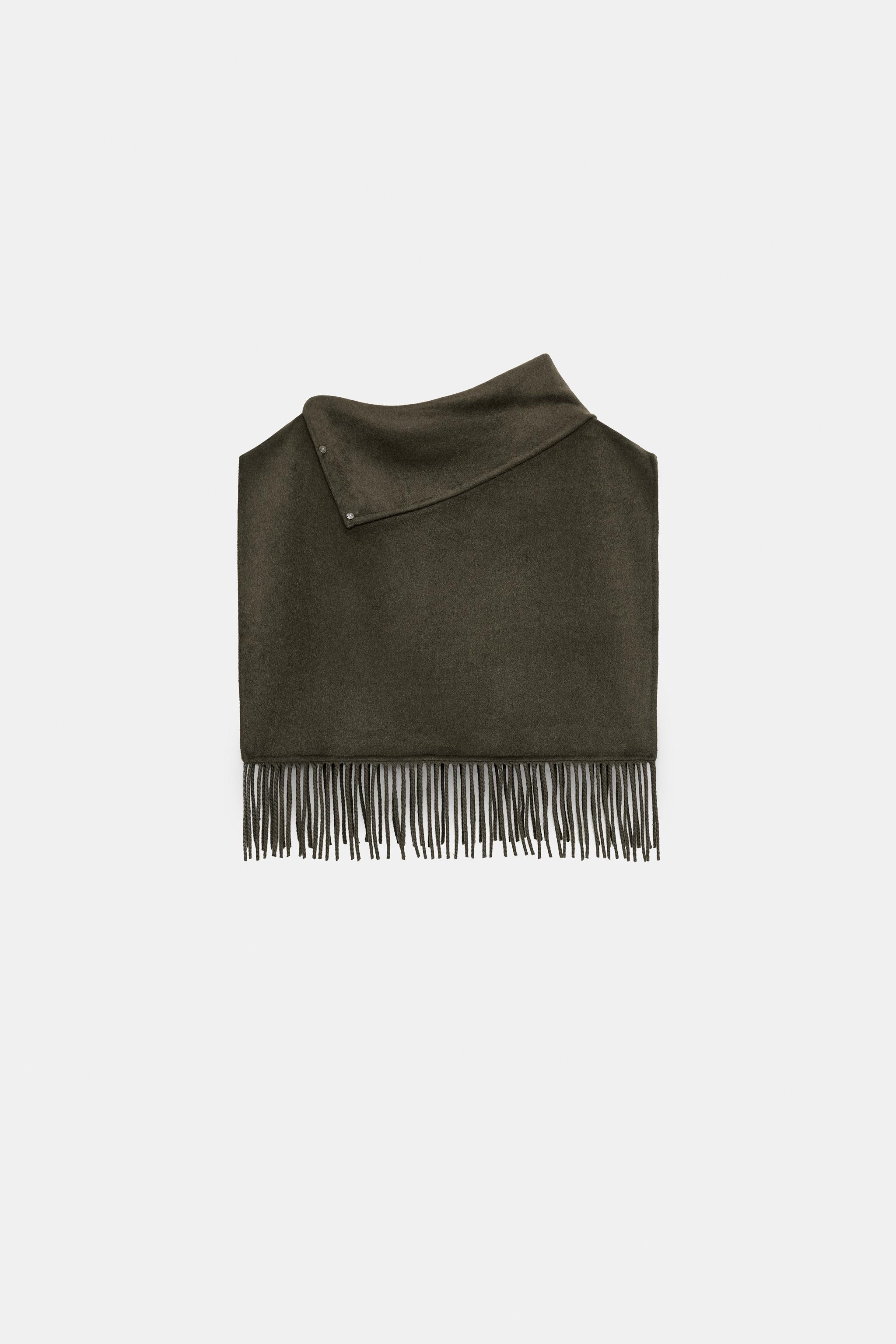 FRINGED WOOL SHORT CAPE | Zara US