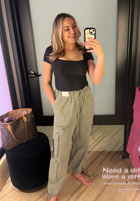 Abercrombie & Fitch is participating in the LTK Spring Sale on March 8-11! 

I went and did a fun try on to see what I loved and here are some of the pant/shirt combos! 

Sizes: 
Black Body Suit: Medium 
GreenCargo Pants: M-R I could size down here 


#LTKsalealert #LTKSeasonal #LTKSpringSale