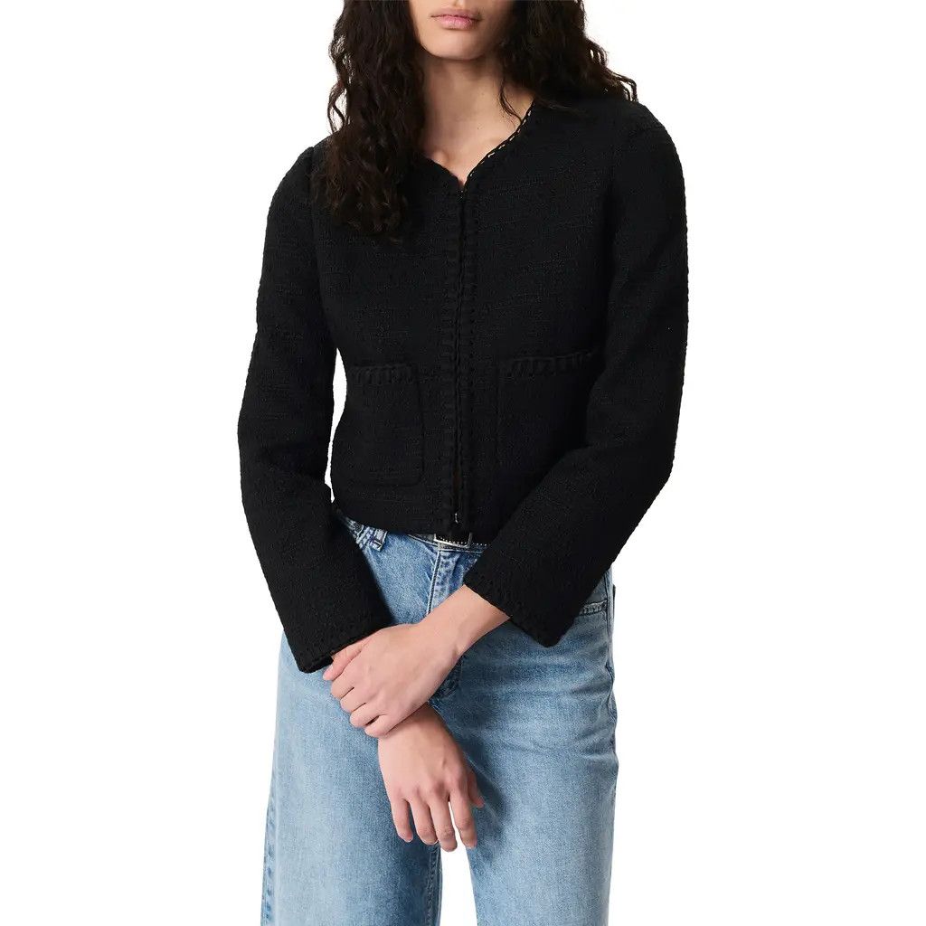 rag & bone Cheyenne Tweed Jacket in Black at Nordstrom Rack, Size 16 | Nordstrom Rack