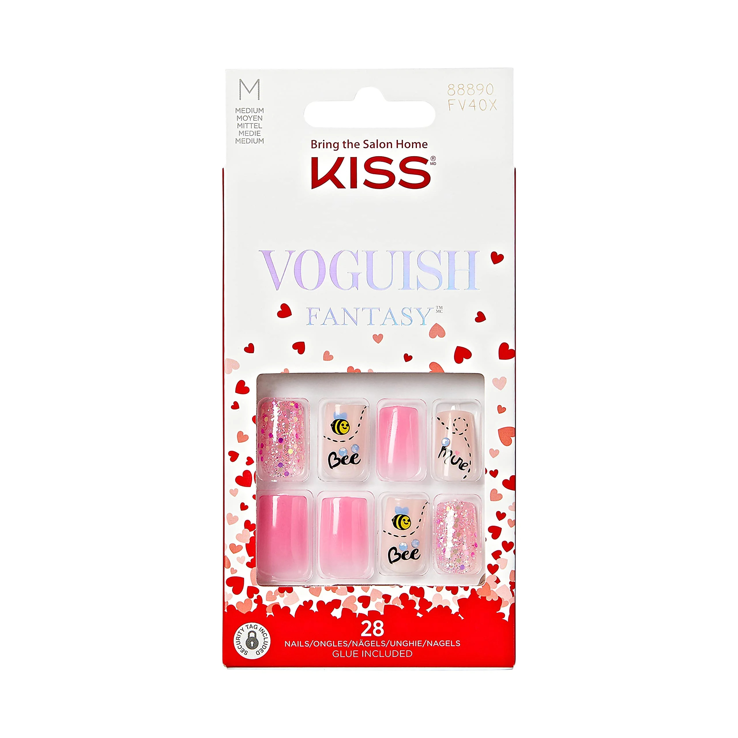 Kiss Voguish Fantasy Valentine’S Day Fake Nails, ‘Crush’, 28 Count - Walmart.com | Walmart (US)