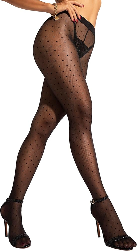 sofsy Polka Dot Tights Women [Made in Italy] 20 Denier Patterned Tights - Sheer Nylon Pantyhose S... | Amazon (US)