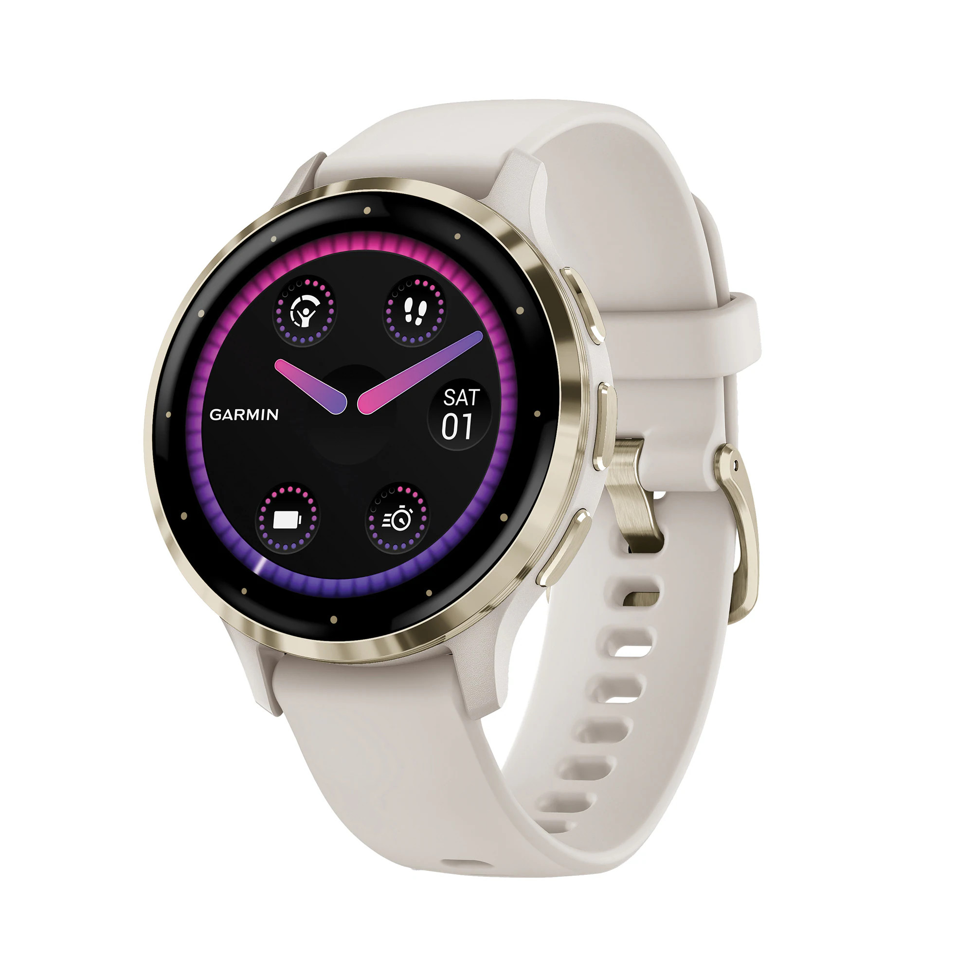 Garmin Venu 3S Fitness Smart Watch with Step Counter, Heart Rate Monitor and GPS Enabled one_size in White | GRM0278504 | Lowe's