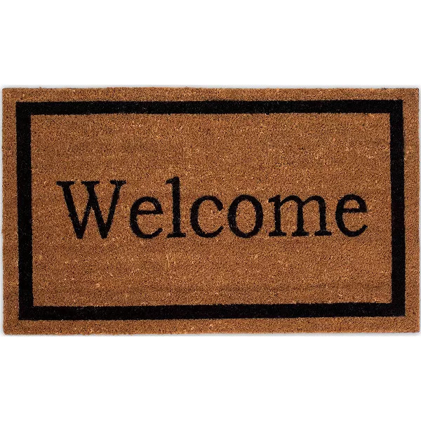 BirdRock Home Welcome Coir Doormat - 18 x 30" - (tan,black)  "Welcome" | Target
