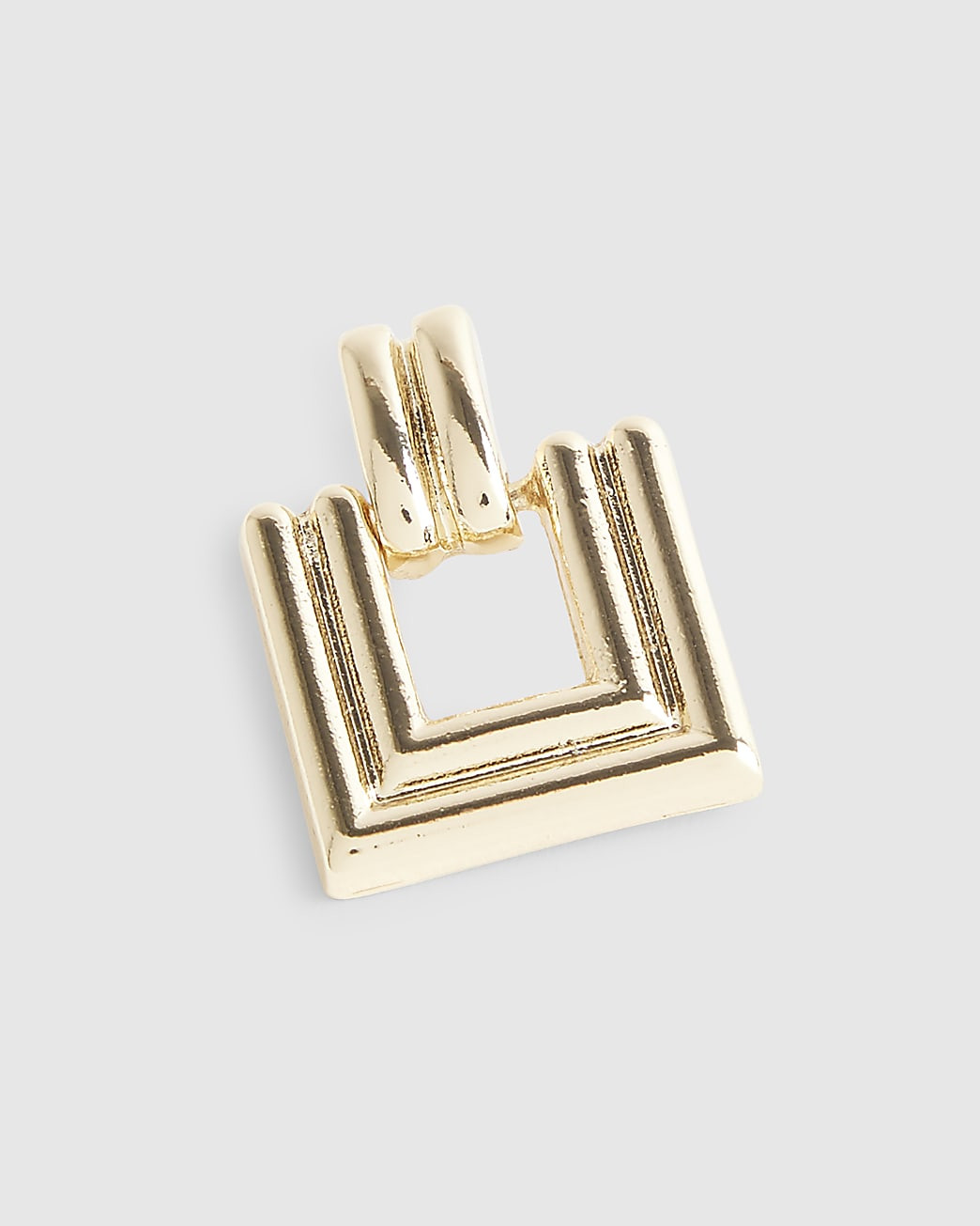 Gold Ridged Square Door Knocker Earrings | River Island UK & IE