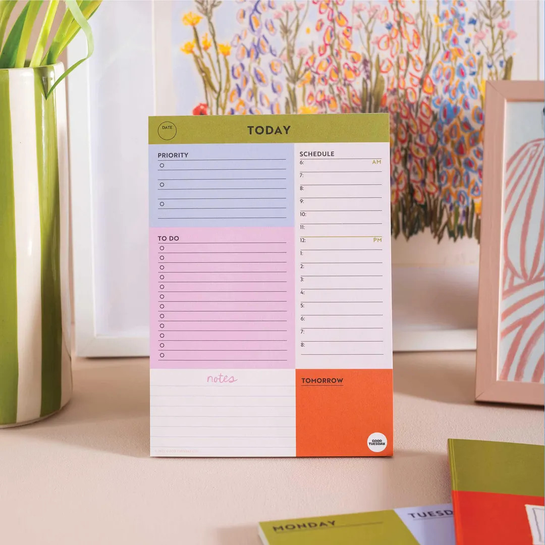 A5 Daily Planner Pad Hourly Planner Notepad Colour Block | To-do List | WFH Desk Pad | Productivi... | Etsy (US)