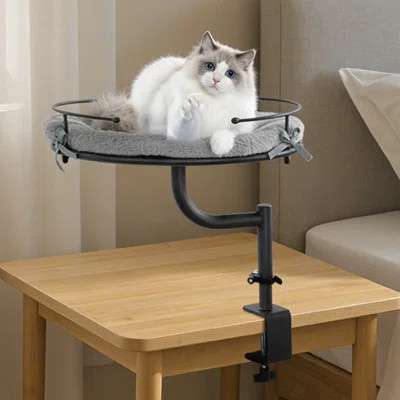 Cat Bed for Desk, Elevated Cat House Over Desk Height Adjustable Pet Bed 360° Rotation | Wayfair North America
