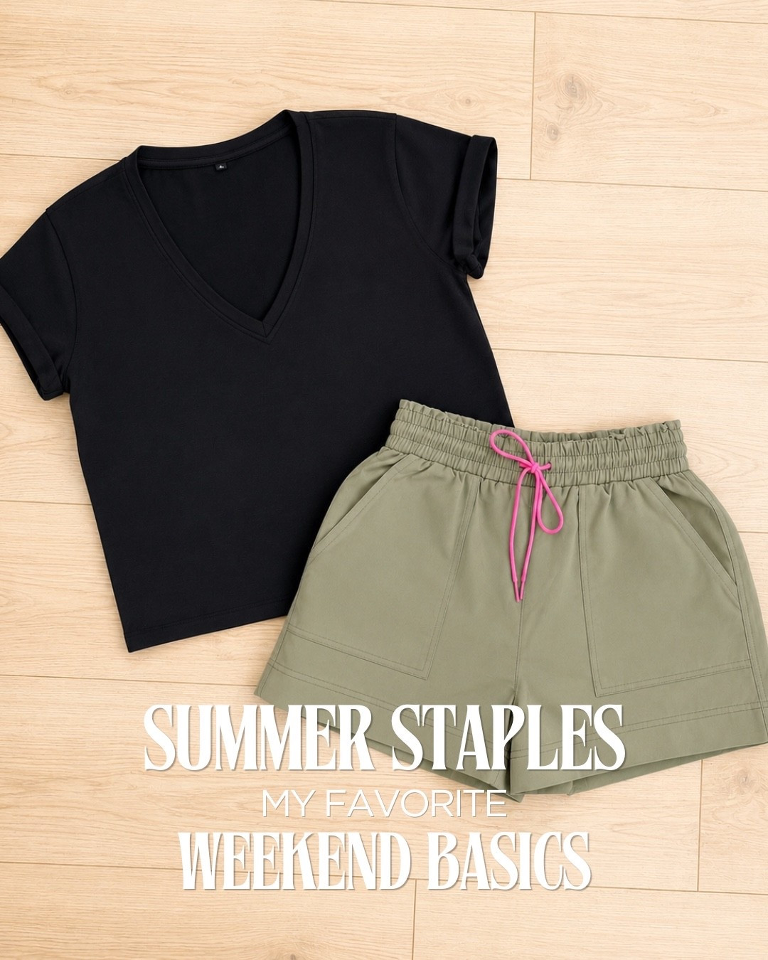 Weekend dressing for me is usually about pieces that can handle a coffee run, errands, and whatever gets added to the day. These shorts have a comfortable elastic waist with a relaxed leg, and I love the little pop of pink at the drawstring. Paired with a soft black V-neck, it’s simple but still feels intentional.

Olive green shorts, elastic waist shorts, black V neck tee, weekend outfit, casual summer style, everyday basics, comfortable shorts, summer capsule wardrobe, casual outfit idea, AudrieDollins

#LTKootd #LTKActive #LTKTravel