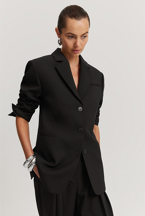 Wool Single-Breasted Blazer | Country Road