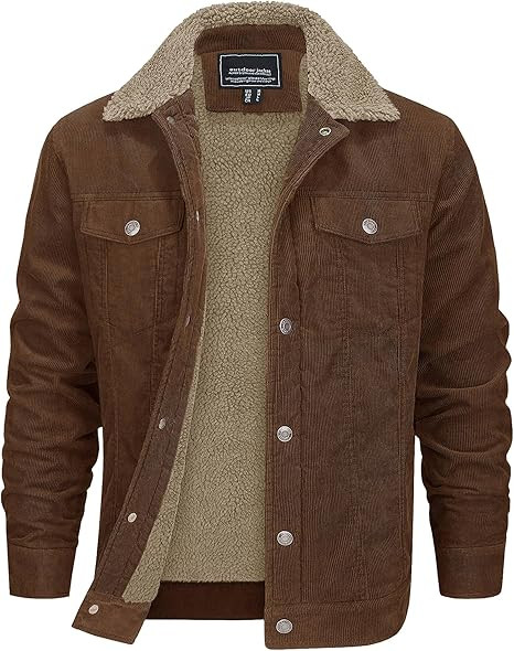 EKLENTSON Men's Corduroy Jackets Sherpa Lined Winter Coats Thermal Warm Fleece Jacket Casual Lape... | Amazon (US)