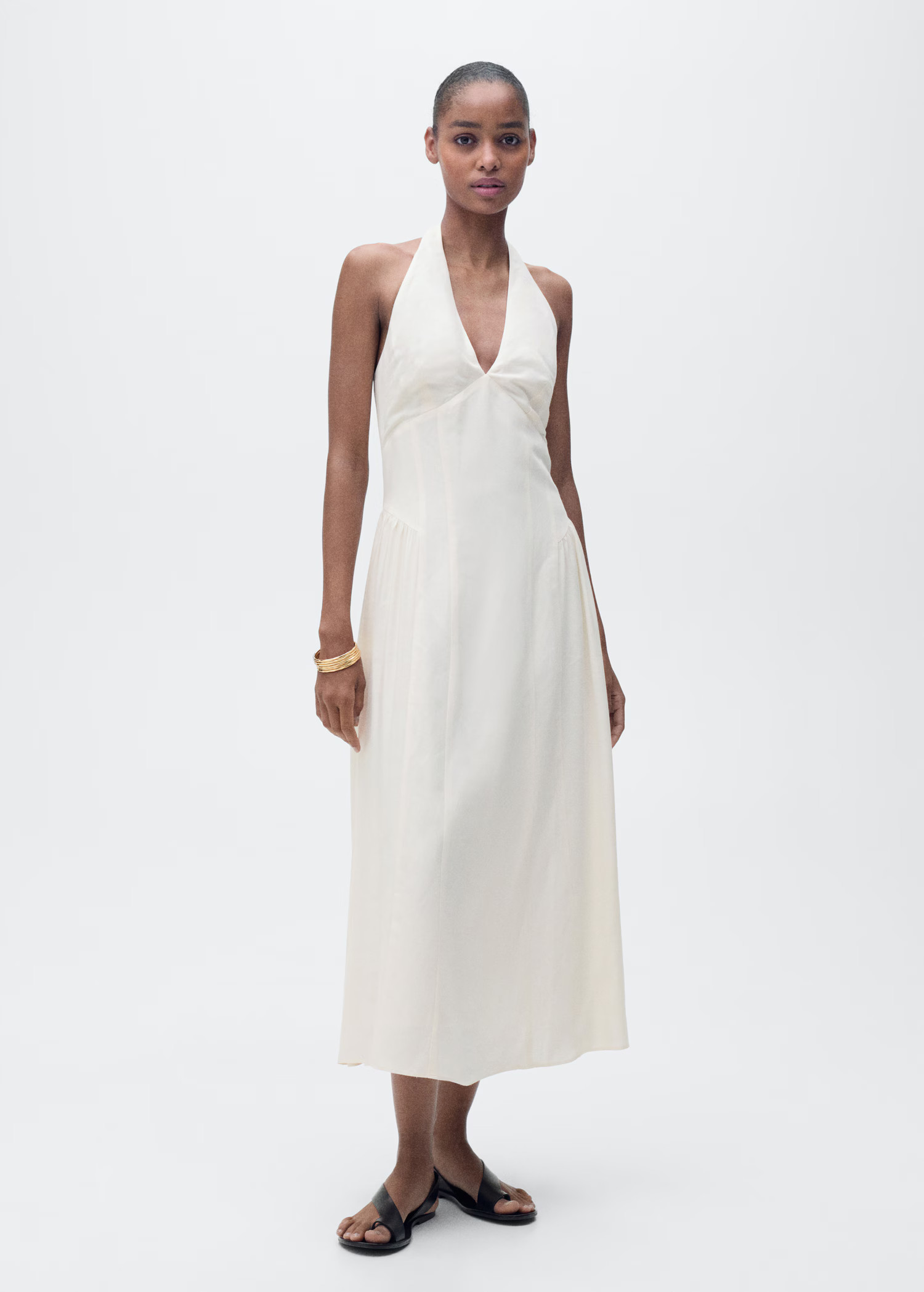 Halter-neck linen dress - Women | MANGO USA | Mango (US/MX/AU)