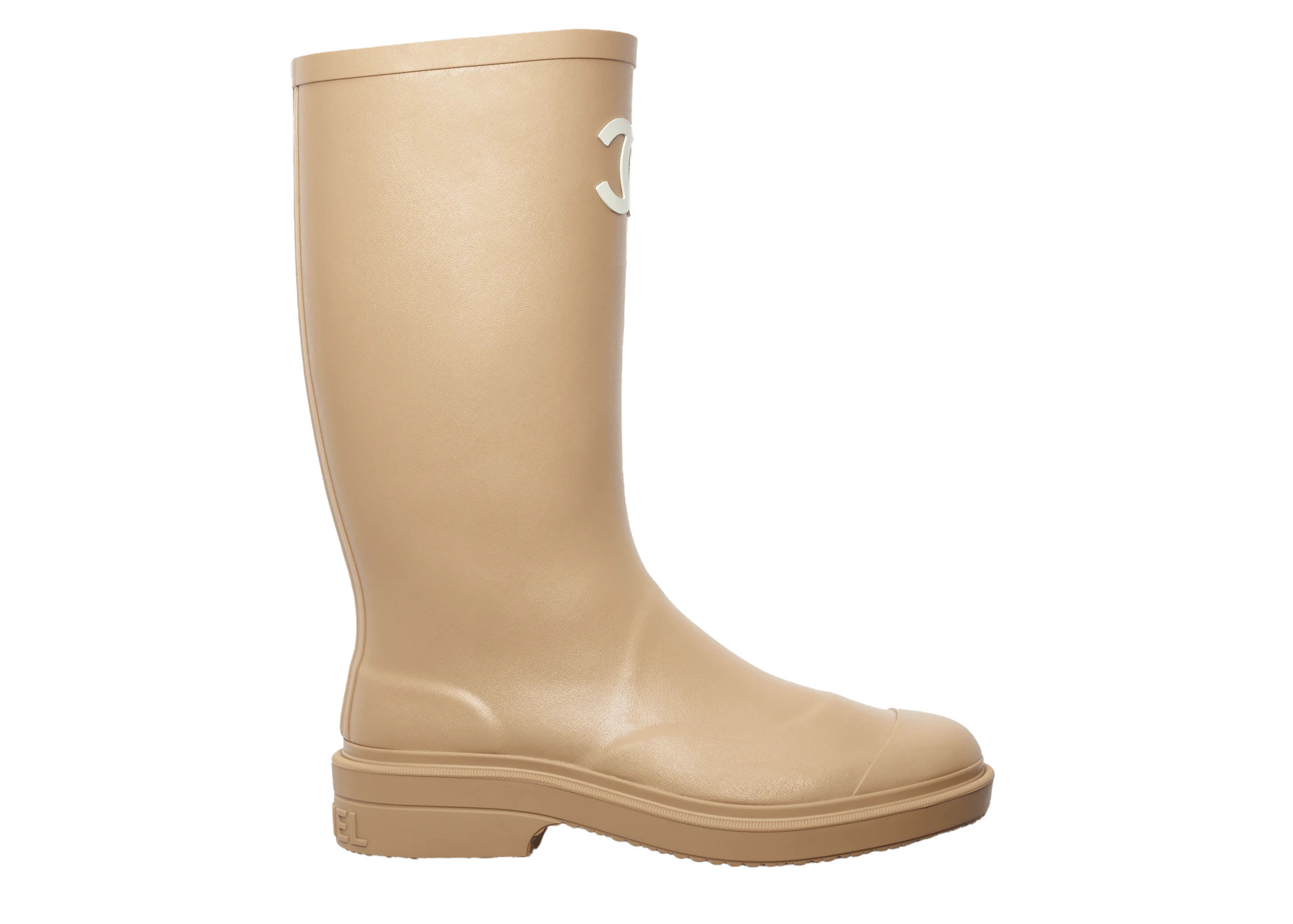 Chanel Rubber Rain Boots Beige | StockX