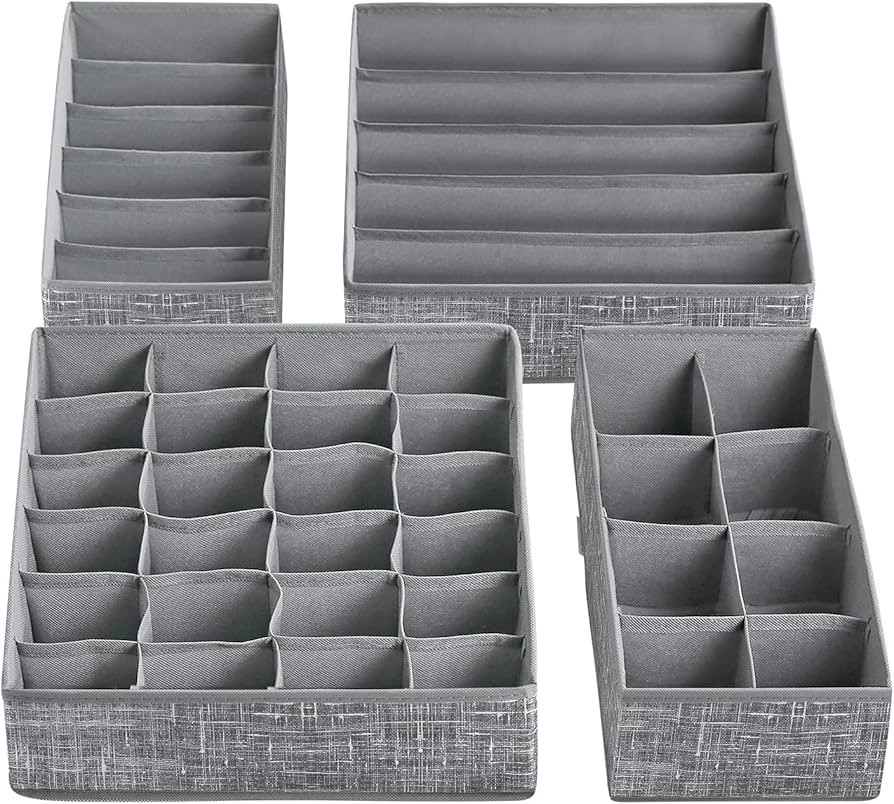 SONGMICS Drawer Organizer Set of 4, Collapsible Closet Dividers for Bras, Underwear, Socks URYUS0... | Amazon (CA)