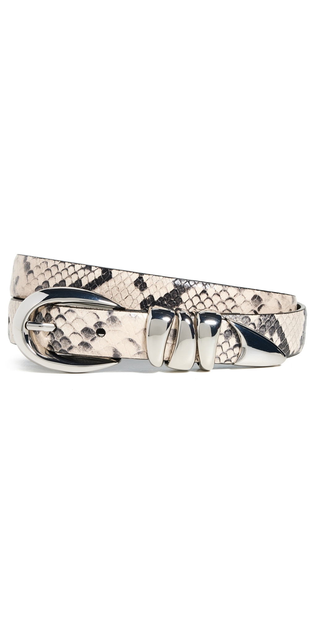 Madewell Triple Metal Keeper Snake Print Belt True Black Multi Snake XL | Shopbop