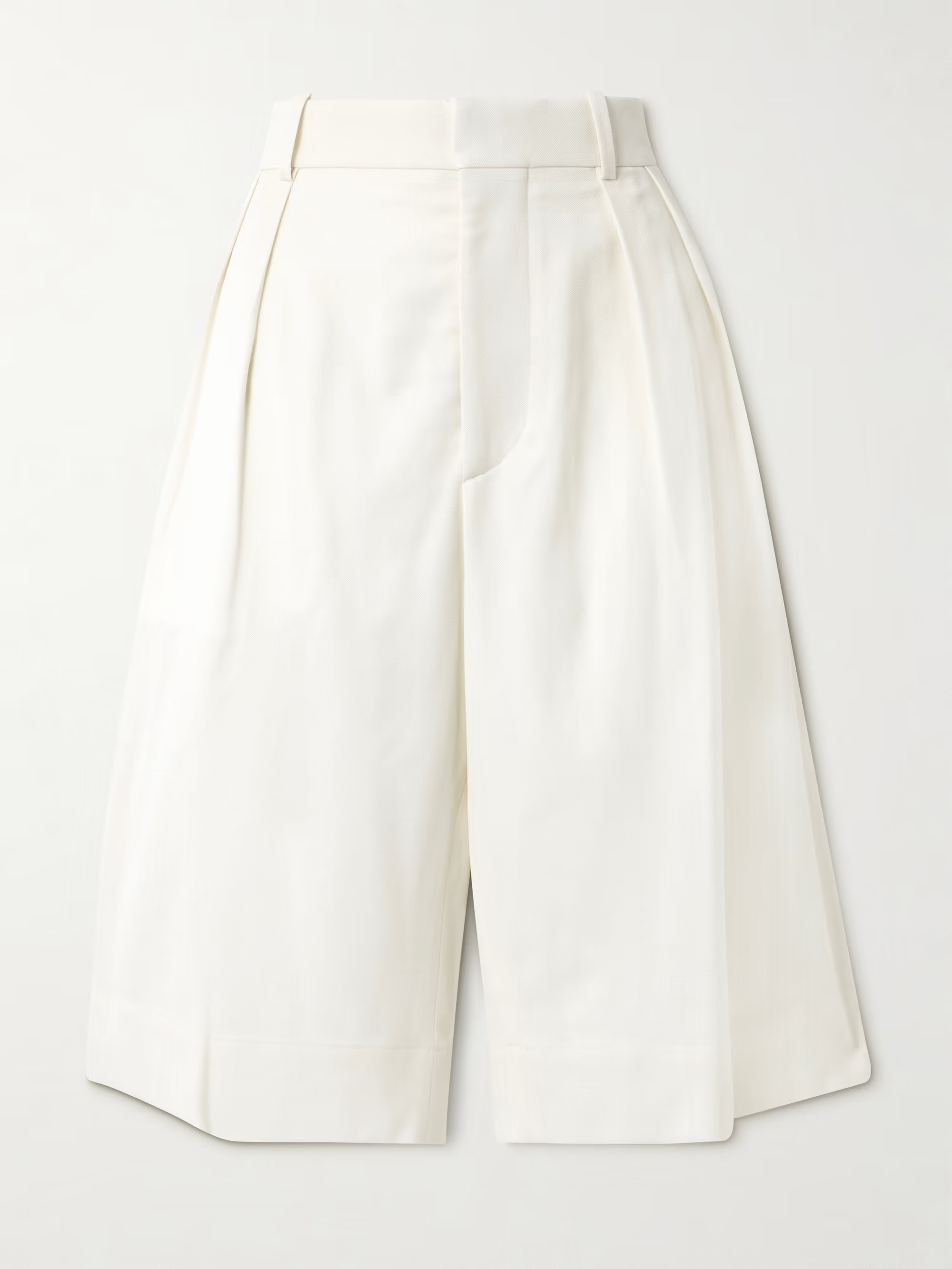 Pleated grain de poudre wool wide-leg shorts | NET-A-PORTER APAC