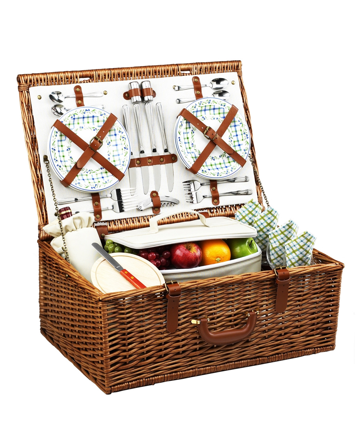 Picnic at Ascot Dorset English-Style Willow Picnic Basket with Service for 4 | Macys (US)