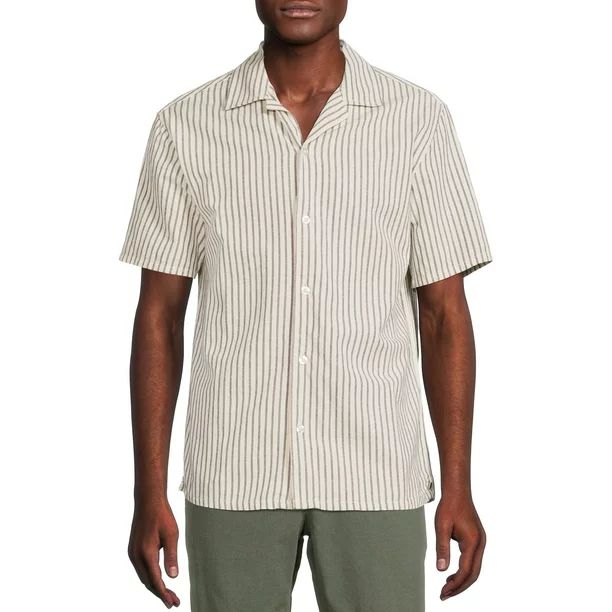 No Boundaries Men's and Big Men's Linen Resort Shirt | Walmart (US)