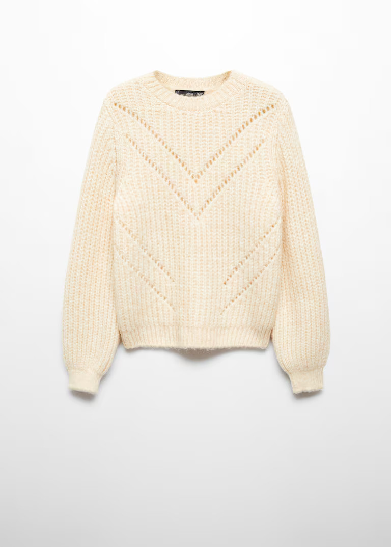 Open work-detail sweater -  Women | Mango USA | MANGO (US)