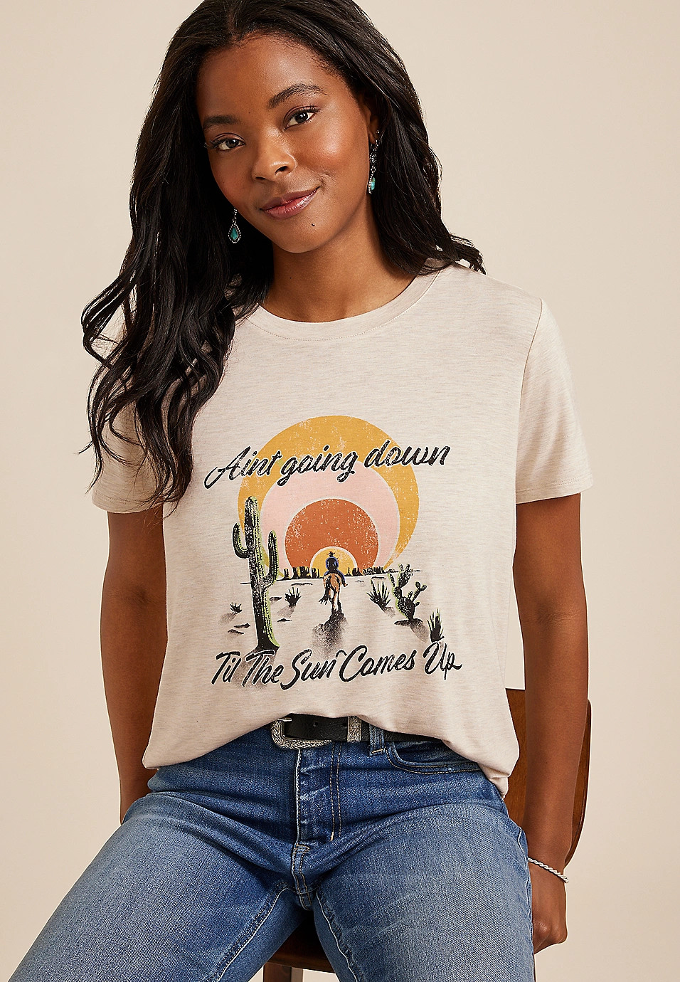 Aint Going Down Til The Sun Comes Up Classic Fit Graphic Tee | Maurices