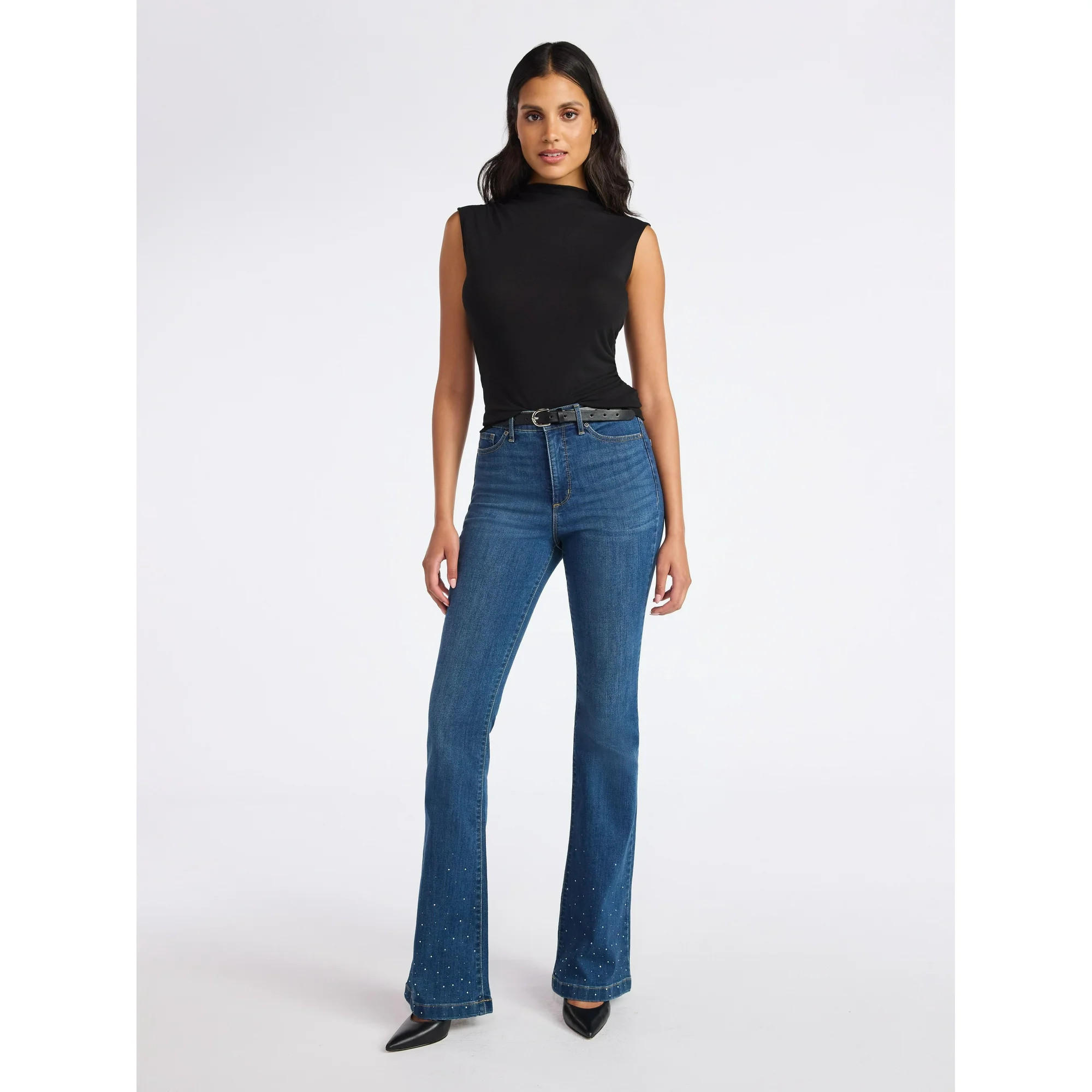 Sofia by Sofia Vergara Women's and Women's Plus Melisa Flare High Rise Jeans, 30.5", 32.5" and 34... | Walmart (US)