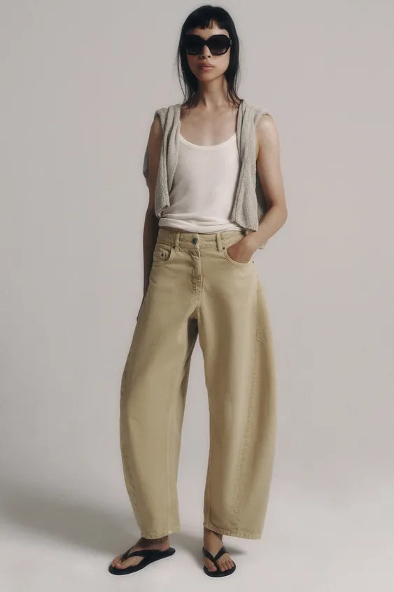 ZW COLLECTION MID-RISE BALLOON JEANS | Zara US