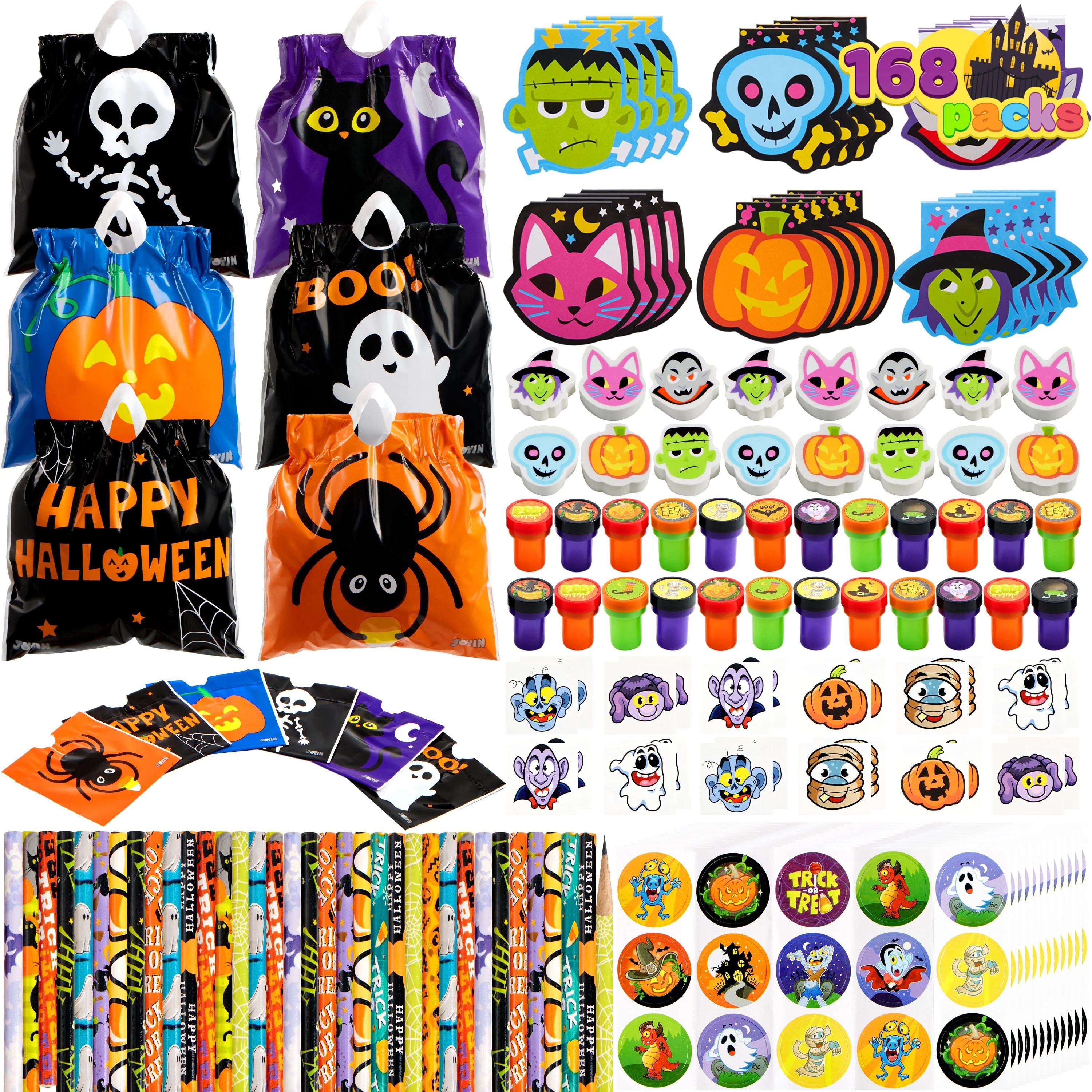 Joyfy 168 Packs Halloween Stationery Party Favors,Halloween Gifts for Kids,Halloween Goodies Incl... | Walmart (US)