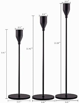 SUJUN Matte Black Candle Holders Set of 3 for Taper Candles, Decorative Candlestick Holder for We... | Amazon (US)