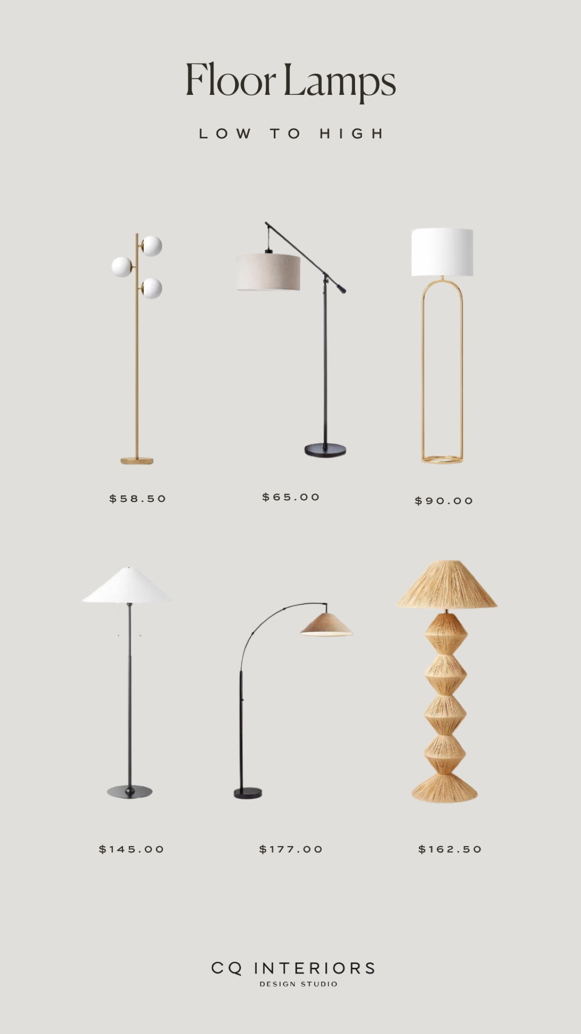 Organic modern floor lamps from low to high #organicmodern #homedecor #floorlamp 

#LTKFind #LTKhome #LTKunder100