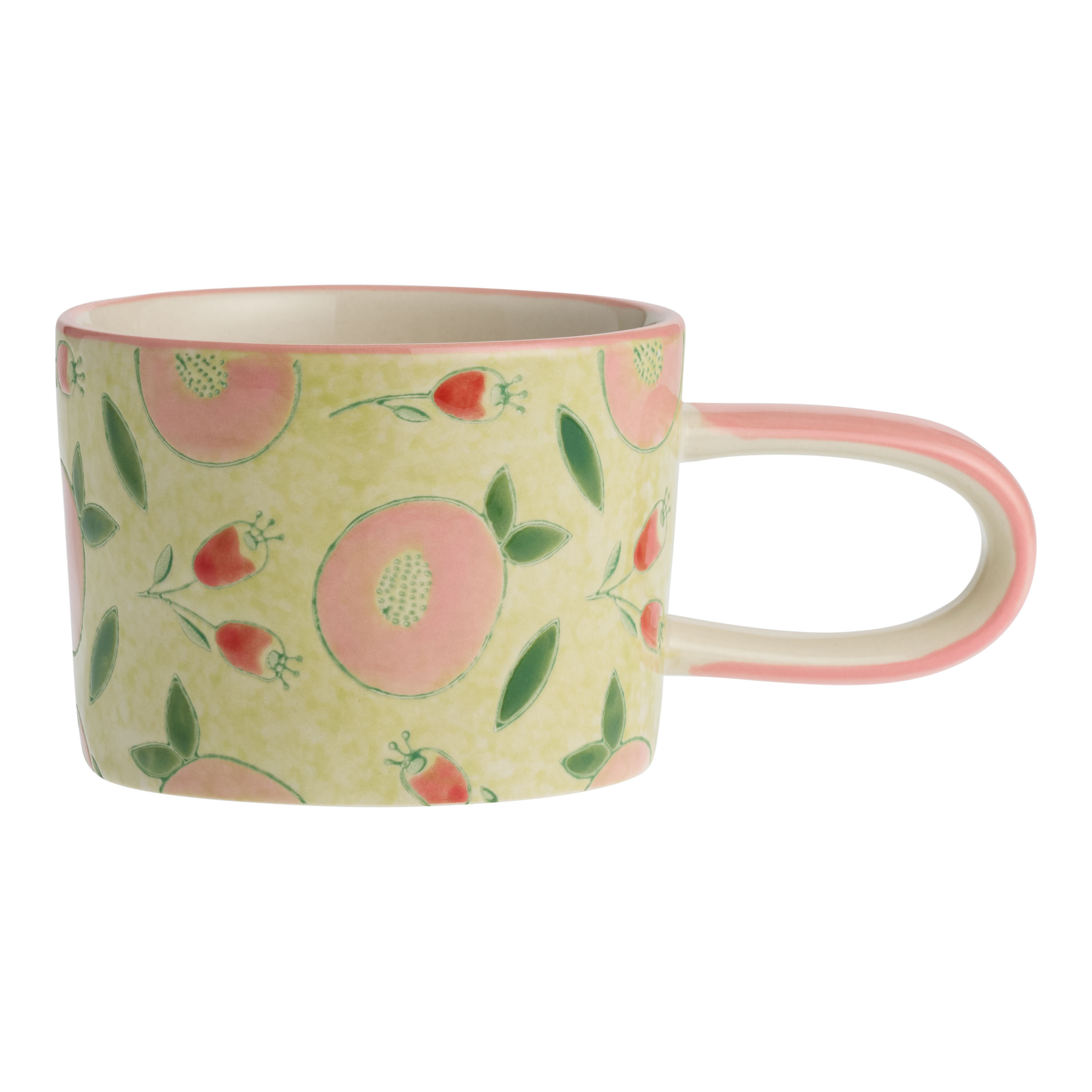 Fresh Fruit Wax Resist Hand Painted Ceramic Mug | World Market