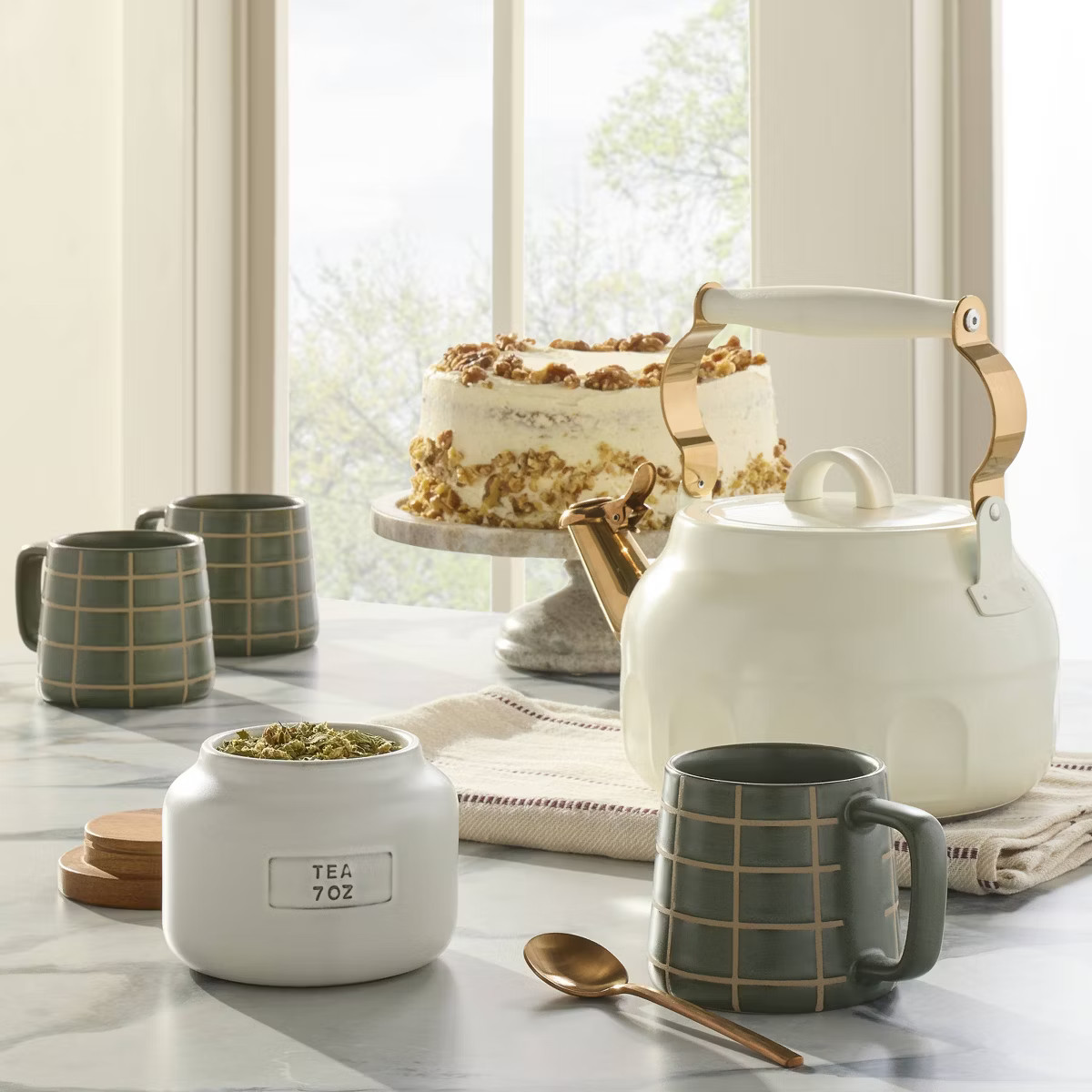 2qt Stainless Steel Arch Cutout Teapot - Hearth & Hand™ with Magnolia | Target