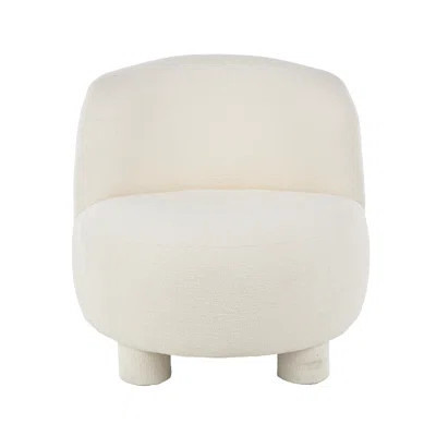 Polyester Rounded Barrel Living Room Cream Accent Chair | Wayfair North America