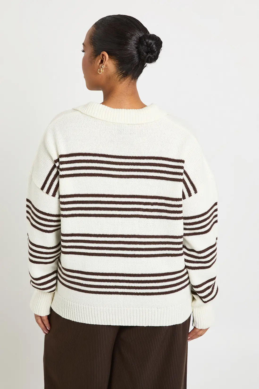 Plus Collared Stripe Jumper | Nasty Gal US