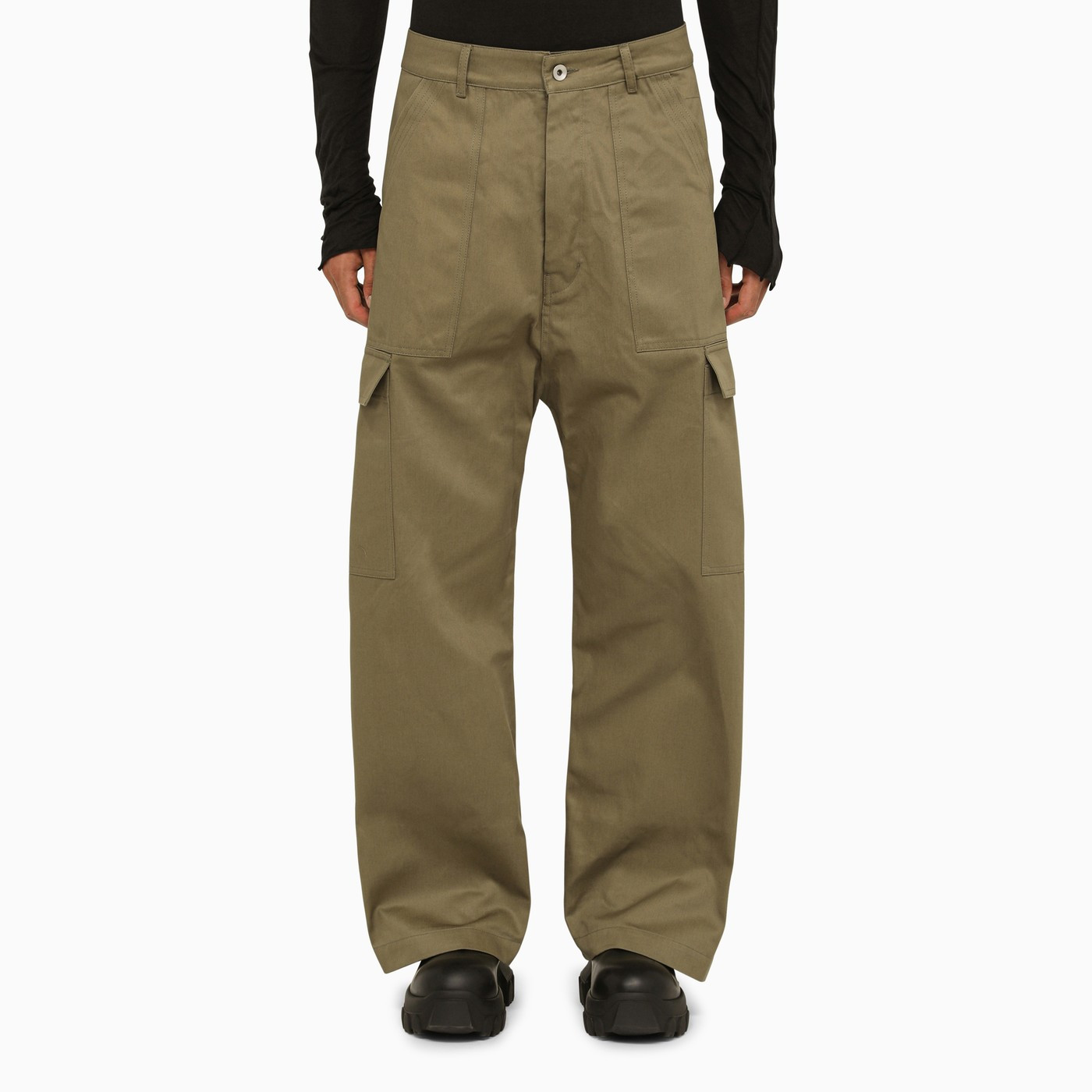 Green cotton cargo trousers | The Double F