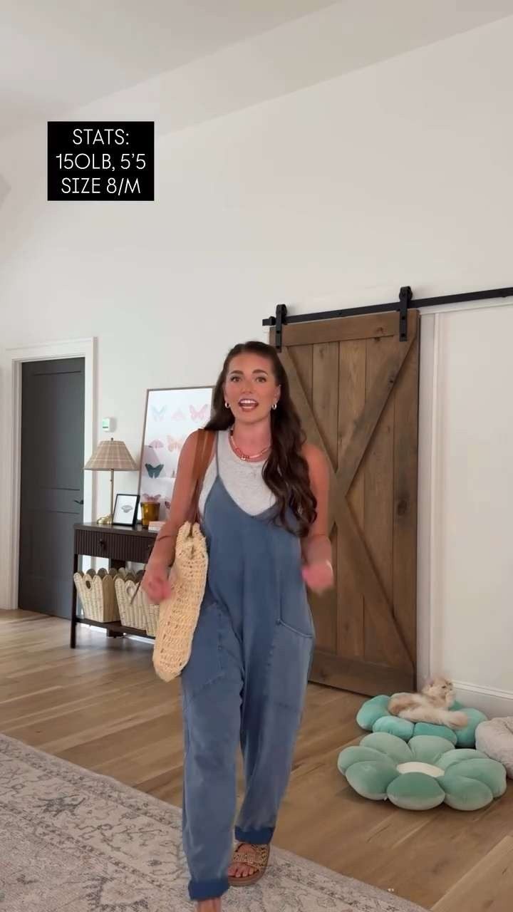 jumpsuit is TTS - M for a comfy, oversized fit. Has adj straps & legs stay cuffed when rolled. So soft, stretch, comfy. New fave stretchy cotton tank w built in bra TTS - M. Full cov undies size L. Lip stain admire + watermelon lip gloss. Shoes TTS 

 #LTKdayinmylife #LTKgrwm #LTKootd