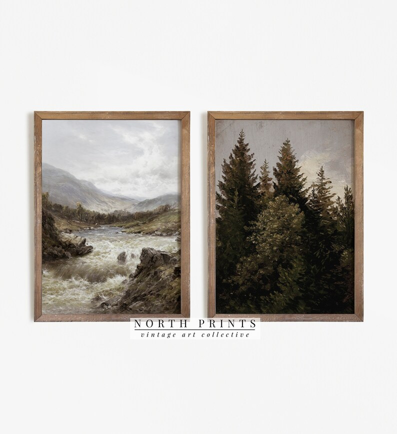 Vintage Rustic Nature Gallery Wall Paintings | Antique Prints | Digital PRINTABLE #S4-8 | Etsy (US)